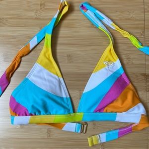 Roxy Multicolored Halter Bikini Top Size S